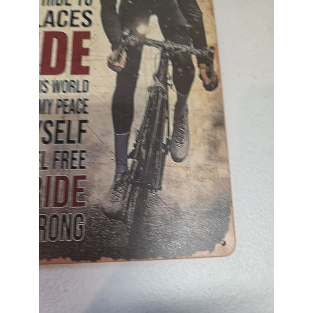 Bike Riding Rustic-looking Metal Sign 8x12 - Picture 7 of 9